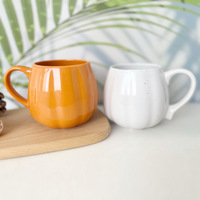 Mug en céramique personnalisé de 14 oz en forme de citrouille, mug à café pour l'automne, Halloween, Thanksgiving, tasse en céramique avec poignée