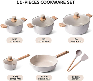 <span class=keywords><strong>11</strong></span> Cái <span class=keywords><strong>Cookware</strong></span> <span class=keywords><strong>Set</strong></span> Không Dính Chảo Và Nồi Đặt Với Nấu Ăn Thìa & Muỗng Granite Đá <span class=keywords><strong>Cookware</strong></span> - Product Image 6