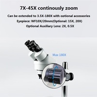 BD-45T1 7X-45X Mobile Repair Trinocular Stereo Microscope with 4K Camera and LED Ring Light