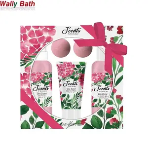Conjunto de produtos de higiene pessoal feminino, conjunto de fragrância, presente do banho, para mulheres, gel de banho, loção, floral