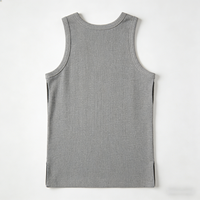 Tank Top Wanita Seksi Tanpa Lengan Bahan Katun Fleece 100% Bernapas Model Crop Pendek Manis dengan Rumbai Renda Warna Hitam Polos Grosir Kustom