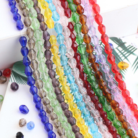Manik-manik kaca bentuk tetesan air untuk membuat perhiasan manik-manik tetesan kristal untuk dekorasi wanita kalung liontin DIY