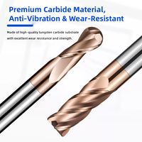 Fresas de esquina redondeada de 4 filos de carburo sólido con recubrimiento de TiSiN de 4mm, 5mm, 6mm, 8mm para mecanizado de acero endurecido