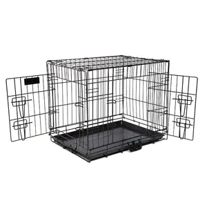 mascota Wholesale 30 inch double door dog cage foldable pet cages dog kennel para perros jaula