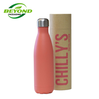 Emballage écologique en tube de papier rond en carton kraft blanc biodégradable personnalisé pour bouteilles d'eau de 500 ml