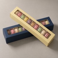 Mini boîte à macarons en papier kraft, emballage personnalisé en gros pour desserts et biscuits