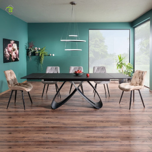 Nhà Sản Xuất Chuyên Nghiệp 8 Kích Thước <span class=keywords><strong>2</strong></span> Mét 3 Mét Dài Nhà Hàng Phù Hợp Với Hình Chữ Nhật Đá Rock Top Kim Loại Cơ Sở Bàn Ăn - Product Image 3