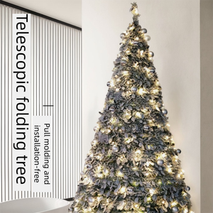 Bán Chạy Nhất 1.5-2.1M Lớn Thân Thiện Với Môi Cây Giáng Sinh Đổ Xô Tuyết Rơi Đèn LED Đóng Mở Mở Rộng Cho Nhà Thương Mại - Product Image 1