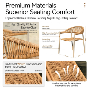 Juego de Comedor para Patio Exterior Moderno y Ecológico Meiqi, Mesa y Sillas de Hierro, Juego para Terraza, Balcón, Jardín, Resistente a la Intemperie, Estilo <span class=keywords><strong>Bistro</strong></span> - Product Image 3