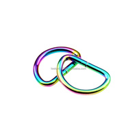 Fourniture en stock de bonne qualité 1.25 pouces 32X20X3.8mm boucle en D en métal de couleur arc-en-ciel