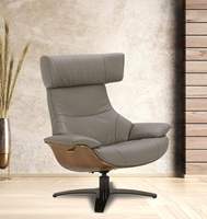 Fauteuil inclinable électrique moderne en cuir XD avec repose-pieds, ergonomique, dossier haut, inclinaison multi-verrouillable, base en aluminium à 4 branches, pour salon et détente