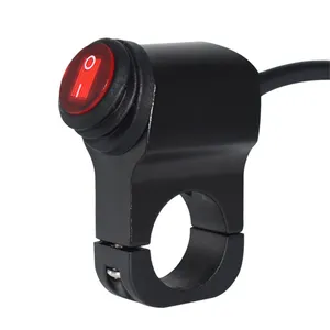 Waterproof 12V Motorcycle 7/8" 22mm Handlebar Switches Headlight Hazard Brake Fog Lights ON OFF Switch With Indicator Light