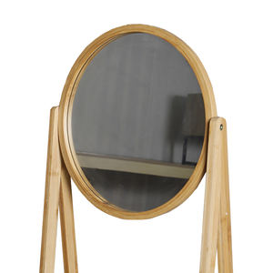 Estante de Almacenamiento de Bambú para Baño, Diseño de Escalera, Esquinero, de 3 Niveles, con Espejo - Product Image 3