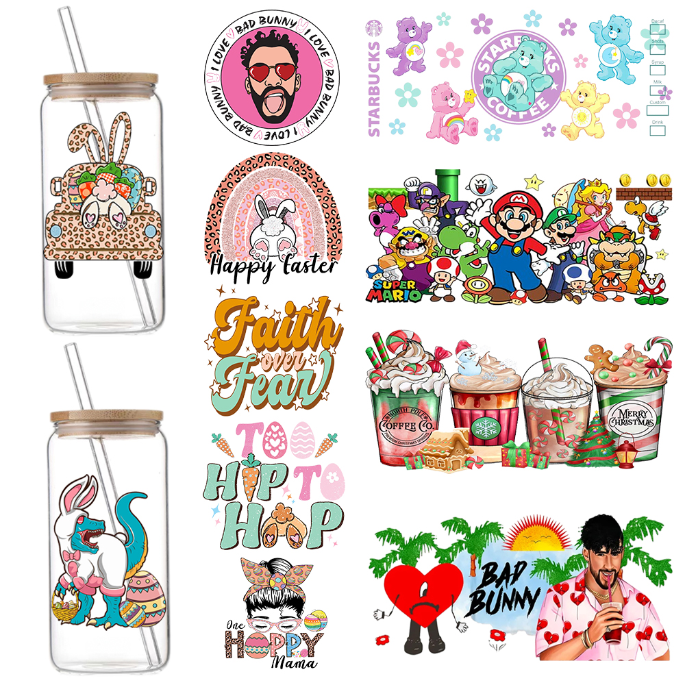 Дизайн упаковки по Заводской Цене тумблер на заказ УФ DTF чашка обертка переводная прозрачная наклейка с логотипом печать этикеток