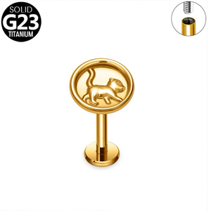 Pendientes de titanio F136 chapados en oro para bodas, con parte trasera plana, para cartílago, labio, nariz, en varios tamaños - Product Image 6