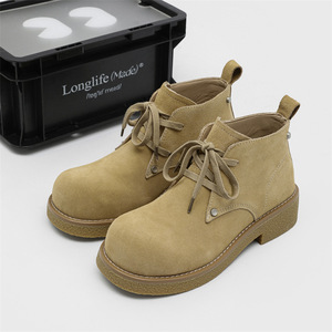 Stylish Men Casual Work Boots 2026 New Suede Leather Round Toe Thick Sole <b>Height</b> <b>Increasing</b> Outdoor <b>Shoes</b> - Product Image 5