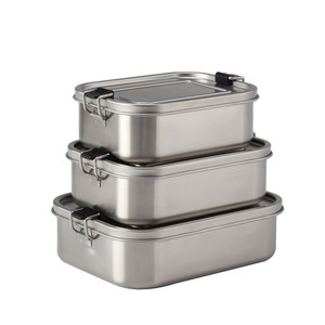 Stainless Steel Bento Box Lunch Box, A Large Metal 3 Tier Food Container Snack Lunchbox For Boys Girls Teens Kids & Adult
