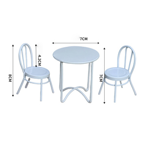 Ensemble de décoration miniature pour maison de poupée, comprenant une table basse et des chaises en fer forgé, accessoires de scène miniature pour maison de poupée <span class=keywords><strong>Bjd</strong></span>, paysage miniature - Product Image 6
