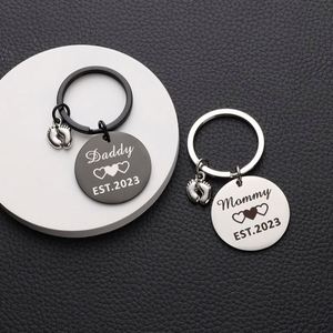 Porte-clés personnalisable en métal pour papa et maman, cadeau, porte-clés en acier inoxydable, ornement suspendu - Product Image 2
