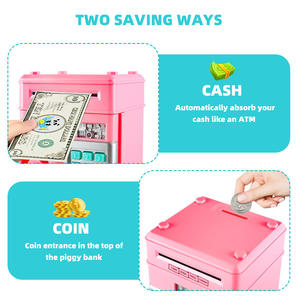 लड़कियों के लिए क्रॉस बॉर्डर गुलाबी राजकुमारी कबूतर बैंक फिंगरप्रिंट पासवर्ड स्वचालित रोलिंग मनी इलेक्ट्रिक साउंड लाइट डिपॉजिट - Product Image 4
