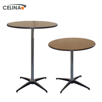 Nouveaux produits, Table de Cocktail sur socle rond en Faux bois, acier inoxydable, 30 pouces, offre spéciale