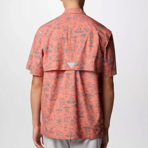 Camisa de pesca personalizada de malla transpirable con capucha, nailon UPF 50, ligera, camuflaje, bolsillos con velcro, botones de alta calidad. - Product Image 3