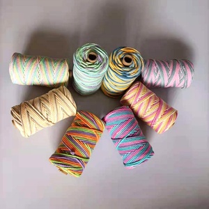 Cuerda de Macramé de Algodón de 3 mm, Variada, de 3 Hebras, Trenzada, Color Arcoíris, para Trabajos Hechos a Mano - Product Image 4
