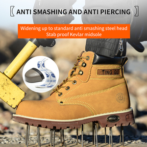 Zapatos <span class=keywords><strong>de</strong></span> <span class=keywords><strong>Seguridad</strong></span> <span class=keywords><strong>de</strong></span> Trabajo para Hombre <span class=keywords><strong>de</strong></span> Caña Alta con Punta <span class=keywords><strong>de</strong></span> Acero Amarillos, Antiaplastamiento, Antiperforación, Antideslizantes y Resistentes al Desgaste - Product Image 4