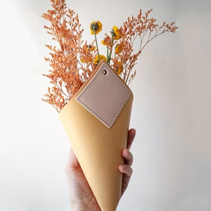 Vase mural en cuir pour la maison, grand porte-bouquet, support mural pour fleurs en cuir PU, décoration murale pour plantes, présentoir pour plantes <span class=keywords><strong>a</strong></span>ériennes - Product Image 4