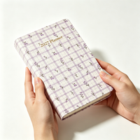 Agenda 2027 relié en cuir A5, carnet à carreaux, couverture personnalisée, agenda hebdomadaire et mensuel pour femmes