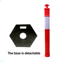 Poteau de séparation de voie en PU de 115 cm hautement réfléchissant, marqueur de sécurité routière flexible, délimiteur d'autoroute, borne de protection anti-collision pour parking