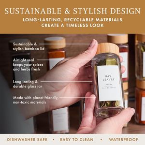Contenedor de Especias 2 en 1 de Vidrio y Madera Nórdica con Tapa de Acacia, Ecológico, Apto para Lavavajillas, Salero y Pimentero - Product Image 4