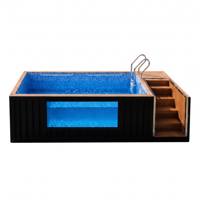 Piscine hors sol en fibre de verre préfabriquée Addotron de grande taille, conteneur maritime en PRV, 20 pieds, 40 pieds, personnalisable avec fenêtre de visualisation