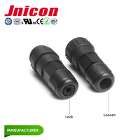 Connecteur étanche Jnicon M16 5 Amp 10a 2P 3P 4P IP67 IP68, fiche mâle, prise femelle, type de connexion à verrouillage par poussée ou par vis