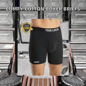 Caleçons Boxers Confortables et Respirants en Coton pour Hommes, Taille Élastique Personnalisée, Coupe Mi-Haute, Usage Quotidien, Antistatiques, Gris Gaufré – Vente en Gros - Product Image 2