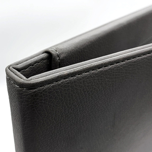 Porte-menu en cuir PU noir avec logo personnalisé, menu à 2 panneaux, format A4, couverture de menu en cuir pour restaurant avec clip magnétique - Product Image 6
