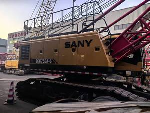 Grue sur chenilles d'occasion Sany 75 tonnes SCC750, modèle populaire, chinoise, avec boîte de vitesses et composants essentiels du moteur - Product Image 2
