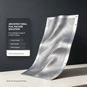 Système de façade en aluminium perforé courbé, panneau de revêtement décoratif, mur-rideau extérieur pour bâtiments commerciaux - Product Image 6