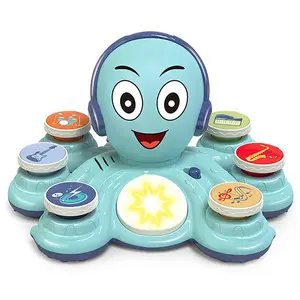 Multifunctional electronic musical instrument toy educational play hand drum DJ octopus rocker baby musical instrument toy organ