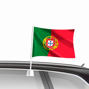 ธงสีขาวสำหรับหน้าต่างรถพร้อมเสาพลาสติกธงโลโก้รถยนต์แบบระเหิดสีขาว - Product Image 4