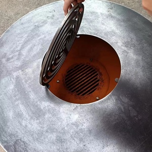 Rust Red Corten Steel Round Table Style Acero al carbono de alta calidad BBQ Fire Pit Garden <span class=keywords><strong>Barbacoa</strong></span> al aire libre Parrilla <span class=keywords><strong>Chimenea</strong></span> - Product Image 2