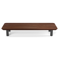 Bureau d'ordinateur en bois massif avec étagère extensible Rehausseur de moniteur stable et organisateur de bureau pour le bureau de jeu