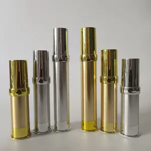 新デザインゴールドエアレスローション美容液ポンプボトルシルバー空プラスチック化粧品ポンプボトル