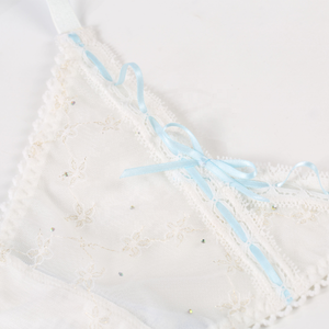 Custom <b>White</b> Lace Corset Lingerie <b>Set</b> Underwire Bustier Garter Belt and Thong Bridal OEM Manufacturer - Product Image 6