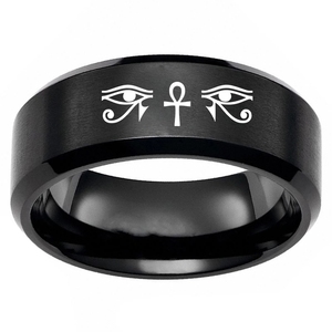 De moda ojo egipcio de Horus Ra udyat anillo amuleto anillo de acero inoxidable Egipto Faraón, Rey Motor DE para las mujeres al por mayor - Product Image 4