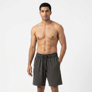 Pantalones cortos de chándal de gimnasio unisex, cómodos, de felpa francesa, con logotipo personalizado sólido, con etiqueta privada, informales, para correr, correr, pantalones cortos divididos, envío DDP - Product Image 1