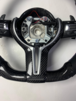 Volant sport intelligent en cuir et fibre de carbone personnalisé avec LED F Sport E60 E46 F30 F10 M2-M6 X5 A4 A7 Jetta M4 Haute qualité