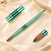 Offre Spéciale – Ensemble de Pinceaux à Ongles en Acrylique avec Manche Métallique Vert, Tailles 8 à 20, 100% Kolinsky, pour Extension d'Ongles et Sculpture en Salon