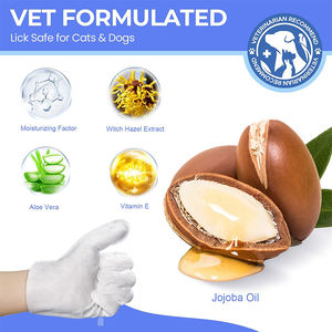 Logotipo personalizado No-Rinse Hipoalergênico Desodorizante <span class=keywords><strong>Pet</strong></span> Cleaning Bathing <span class=keywords><strong>Wipes</strong></span> Luvas para Cães e Gatos - Product Image 2