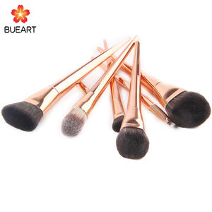 DailyQueen ensemble de pinceaux de maquillage professionnel pour femmes 8 pièces pinceaux de beauté en placage en forme de coeur en or rose utilisés avec le blaireau - Product Image 5